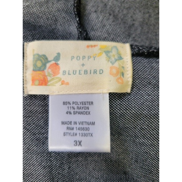 Poppi + Blue Bird Womens Open Cardigan Sweater Long Sleeve Black Plaid Size 3X - Picture 2 of 6